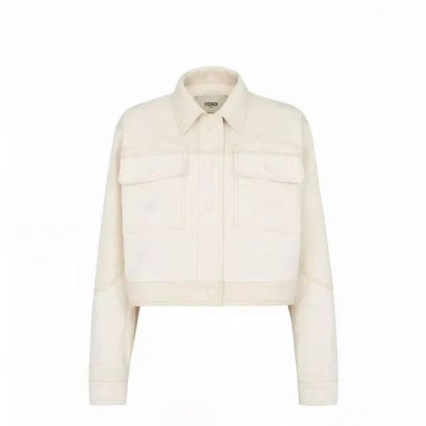 Fendi FF Print Denim Jacket – Bold Cropped Design