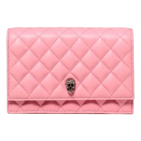 Alexander McQueen Pink Quilted Leather Skull Shoulder Bag