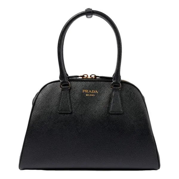 Prada Saffiano Soft Calfskin Top Handle Handbag Medium Nero Black