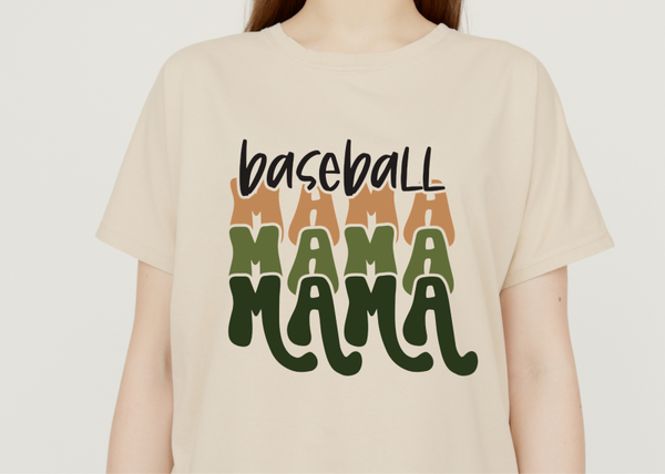 Baseball mama- Cream tee