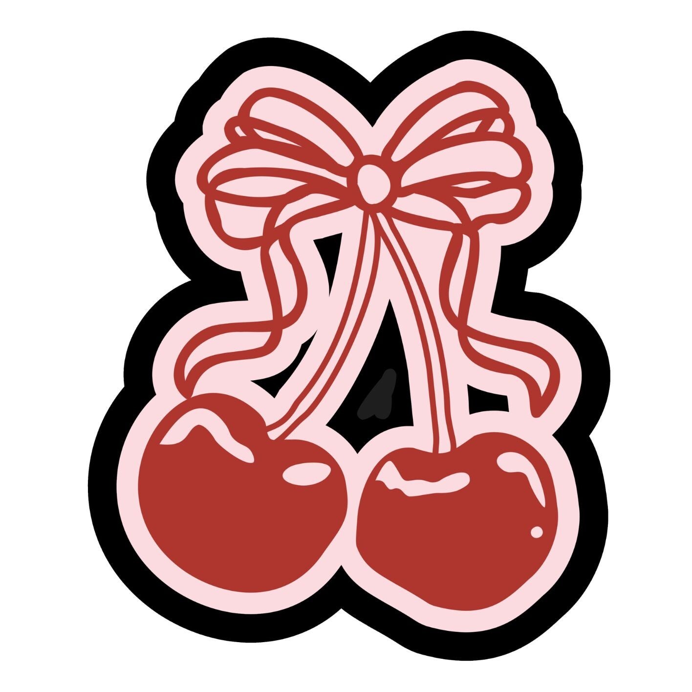 Bow with cherries (printed)