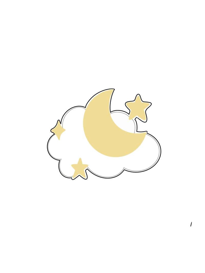 Cloud Moon Stars STL file
