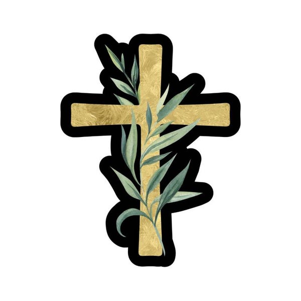 Cross with greenery
