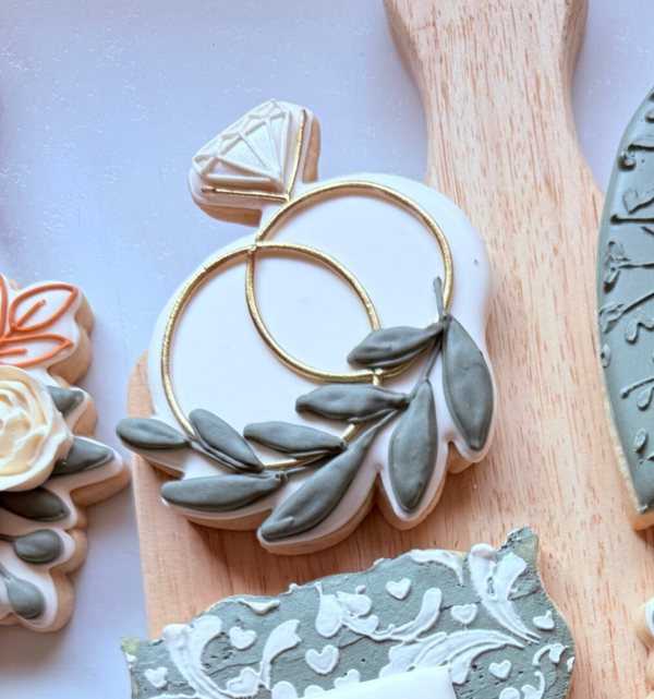 Looped Wedding Bands w/greenery