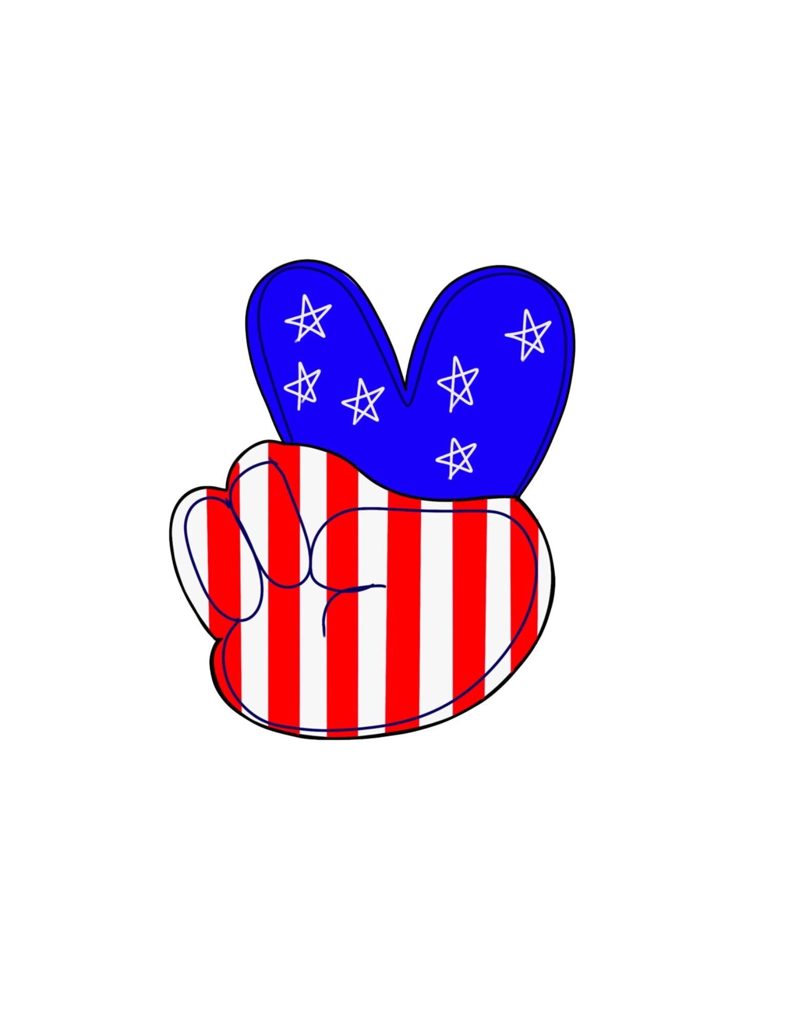 4th of July peace hand