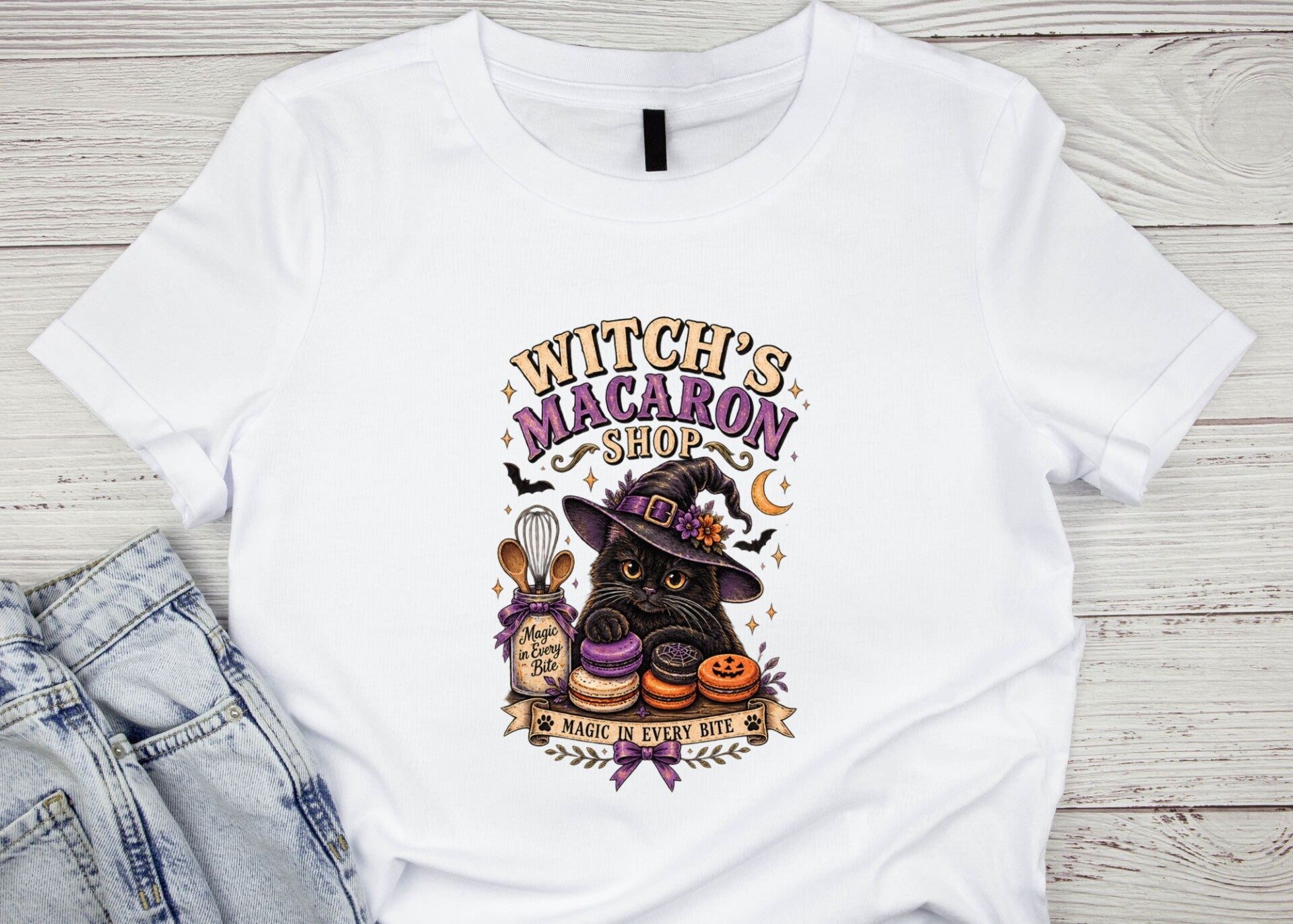 Witch Macaron Shop Halloween tee
