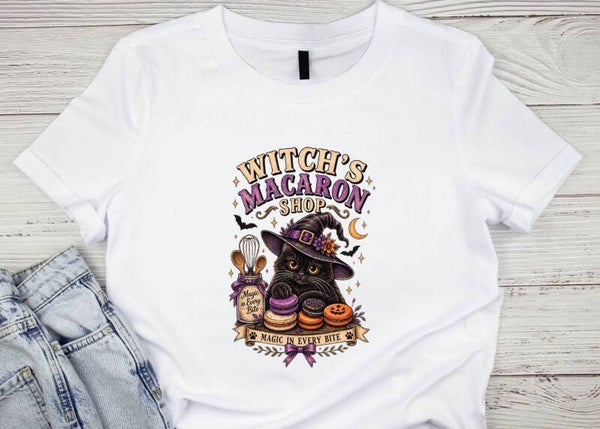 Witch Macaron Shop Halloween tee