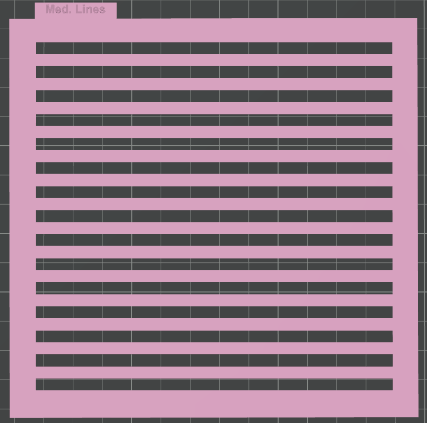 Medium Lines Pattern Stencil (STL file)