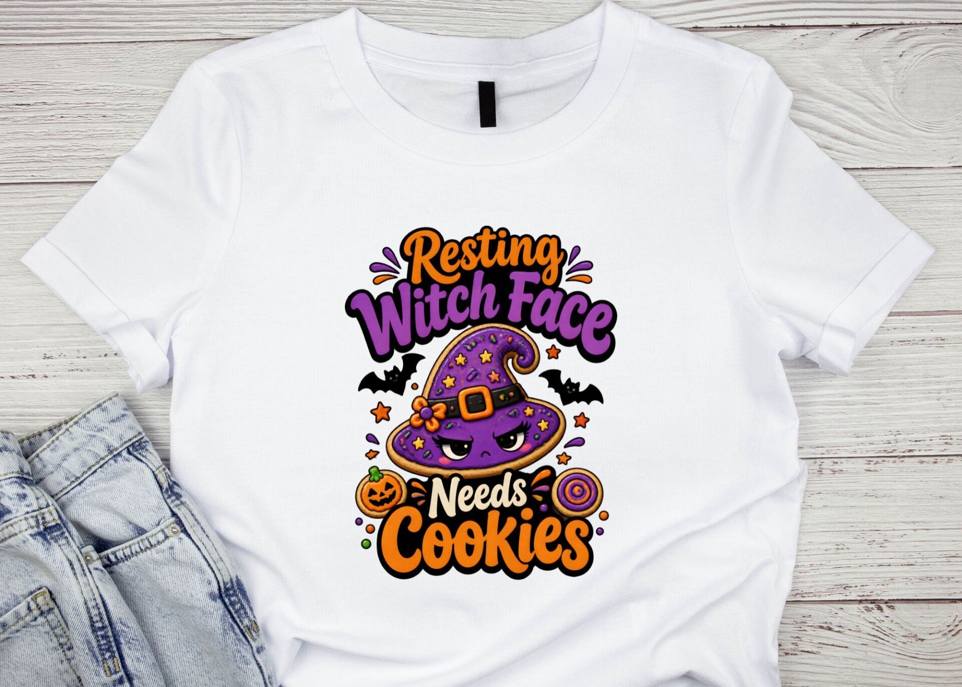 Resting Witch Face Halloween tee