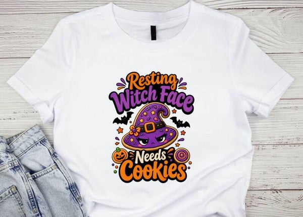 Resting Witch Face Halloween tee