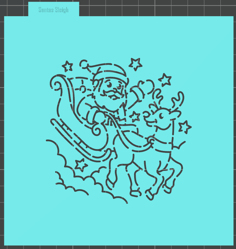 Santas Sleigh PYO Stencil (STL file)