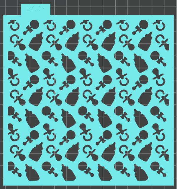 Baby Shower Pattern (STL file) Stencil