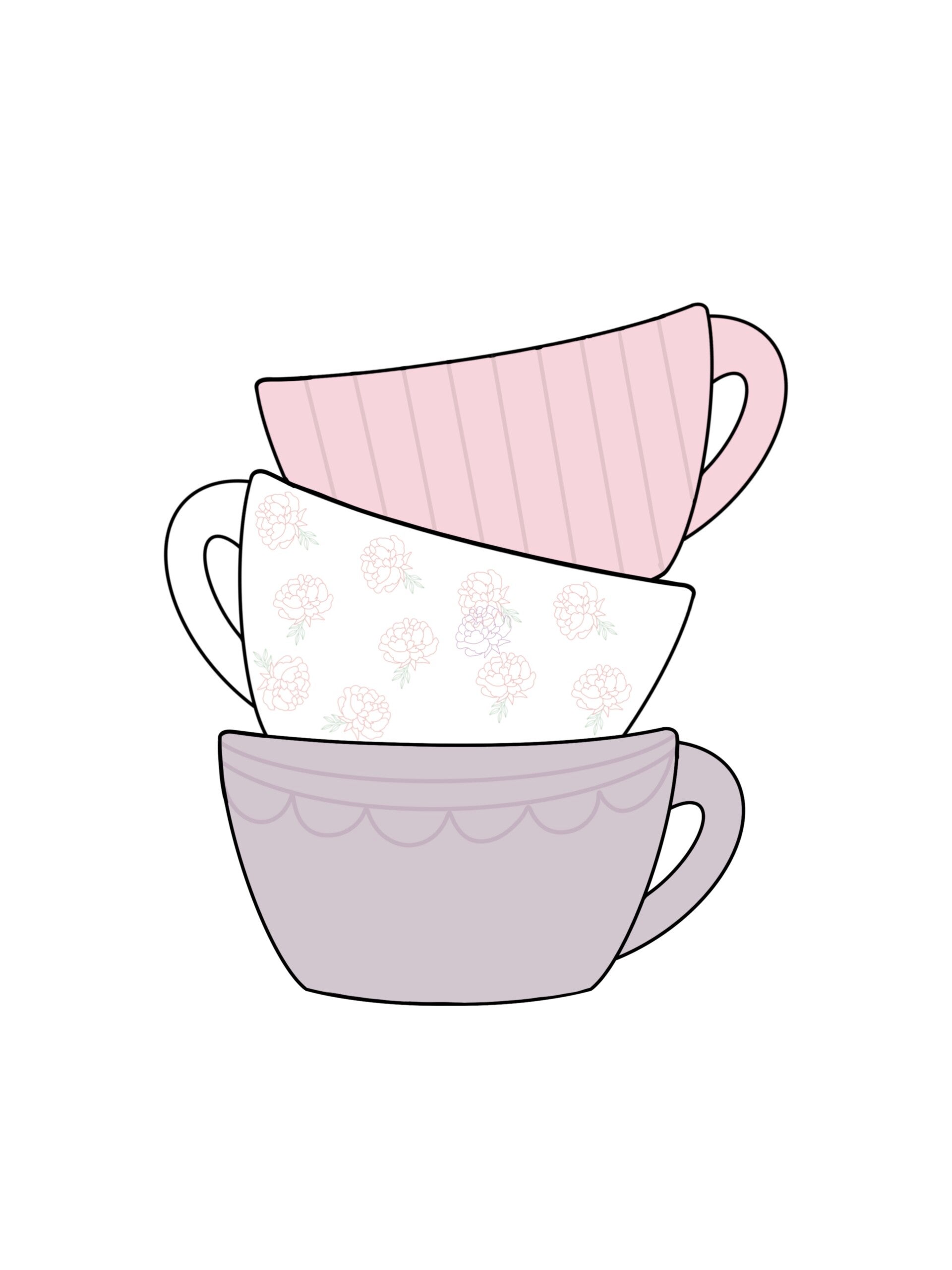 stacked tead cups (printed)