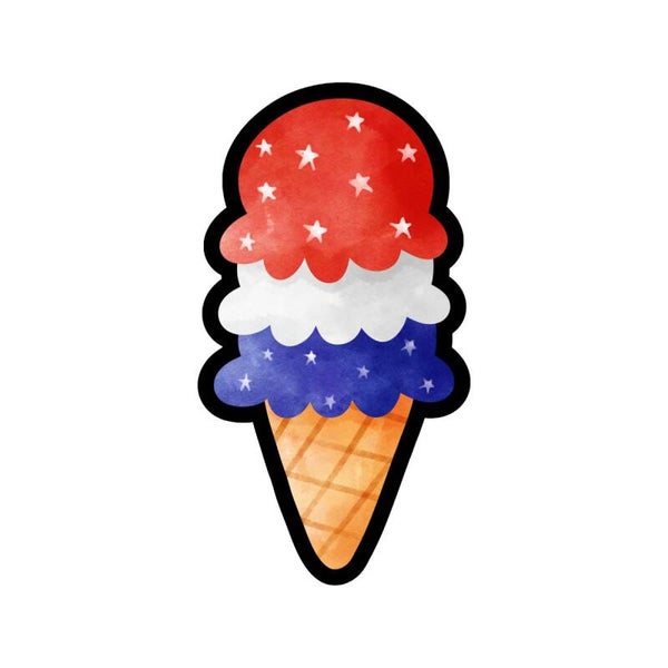 4th of July triple ice cream