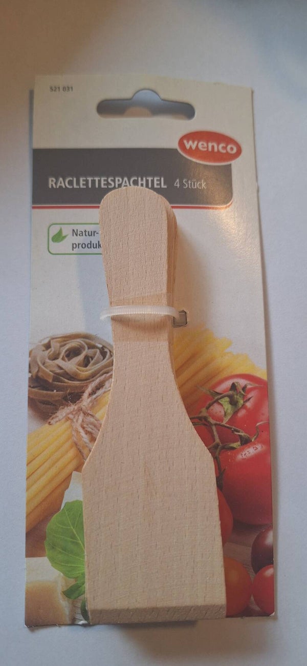 Raclette Spachtel aus Holz 4er Pack