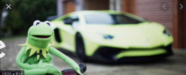 kermit en een lambo
