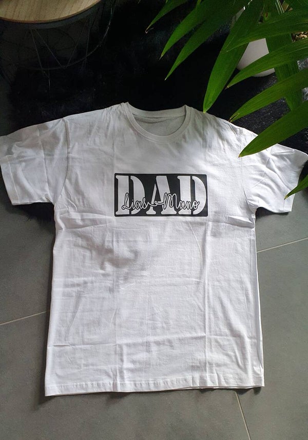 T-shirt DAD met namen kinderen in kader