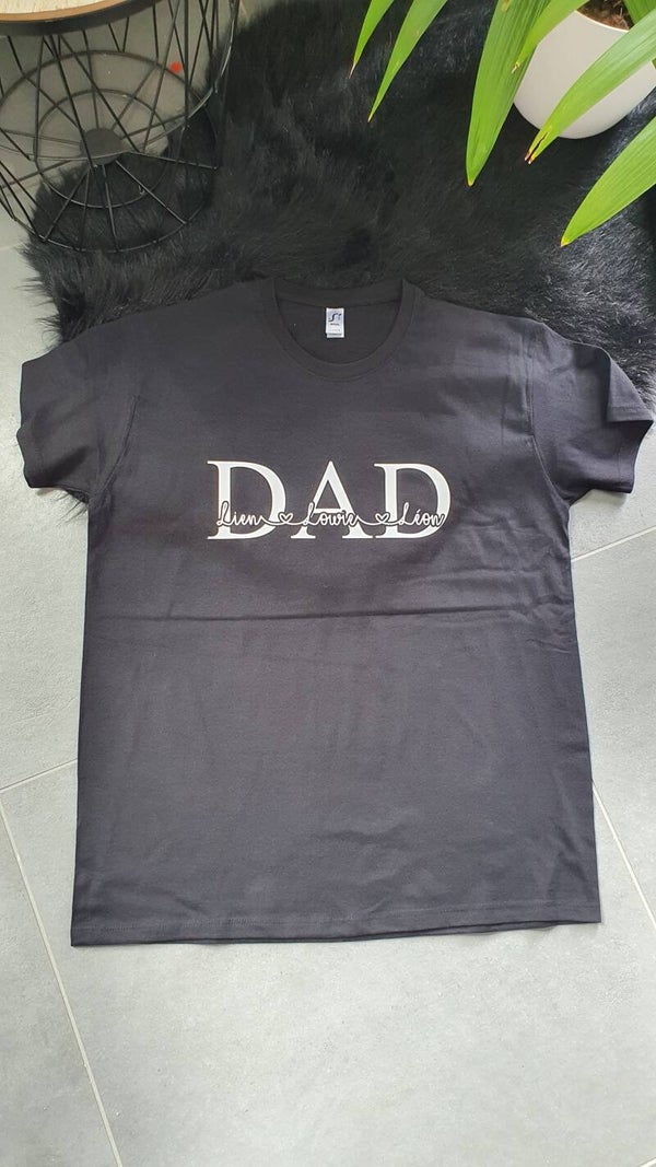 T-shirt DAD met namen van de kinderen