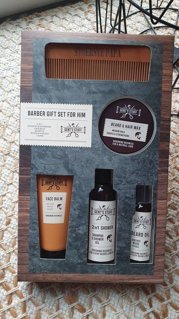 Verzorgingsset voor baard met gepersonaliseerde kam.