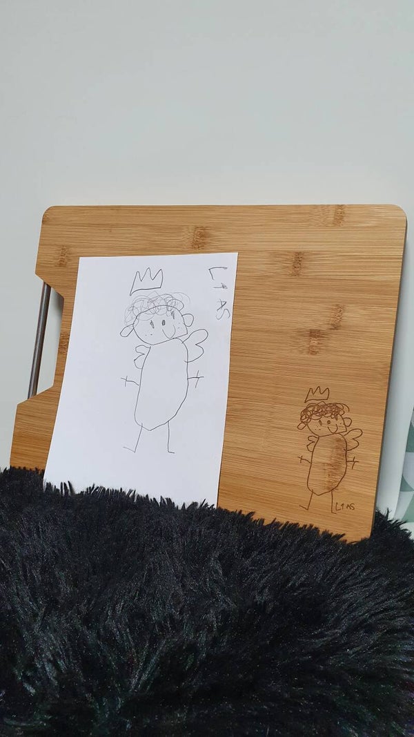 Snijplank met tekening
