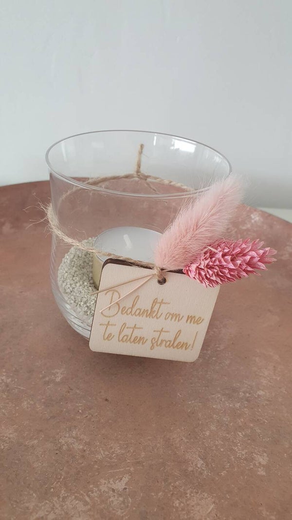 Kaarsje met label