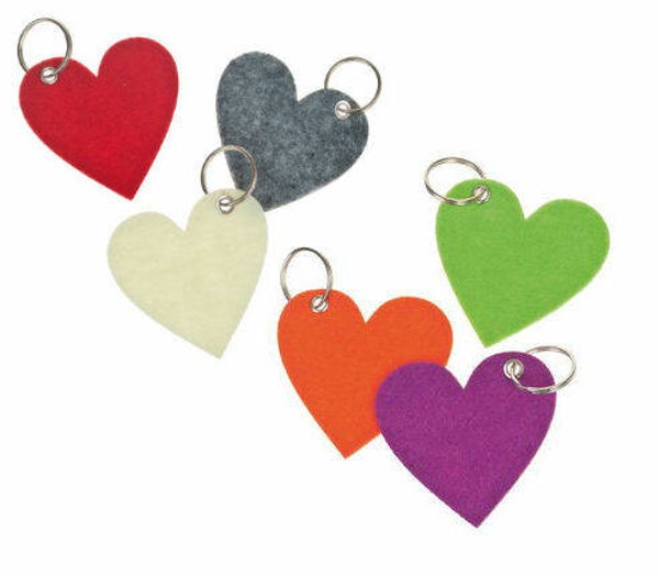 Vilten sleutelhanger: hart met naam
