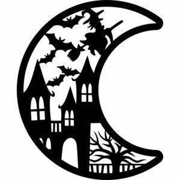 Houten maan 'Halloween' - 2