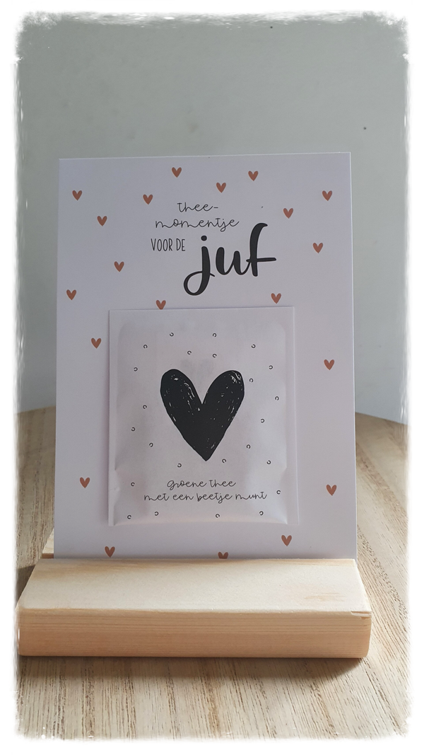 Kaartje 'Thee momentje voor de juf'