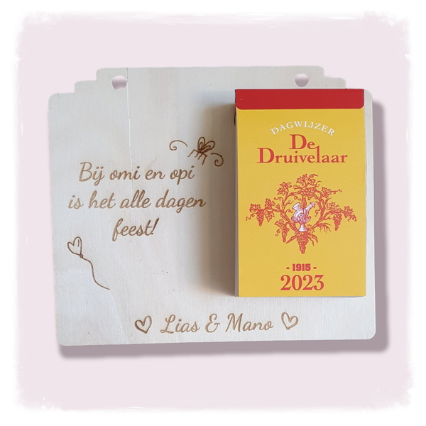 Ophangbord voor scheurkalender