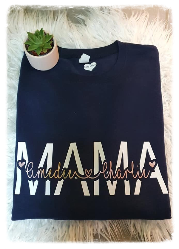 Gepersonaliseerde sweater met mama en namen van je kinderen