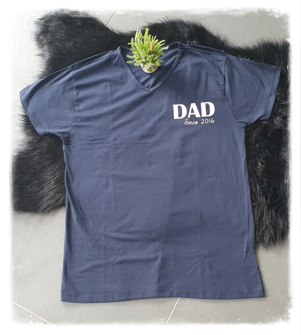 T-shirt DAD since met geboortejaar kind(eren)