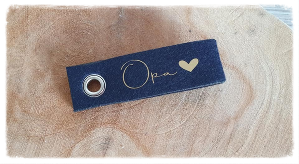 Vilten sleutelhanger met naam