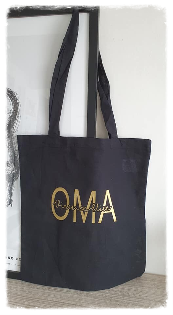 Tote bag met opschrift en namen