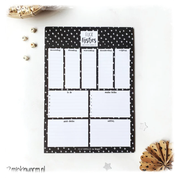 Fuck lijstjes weekplanner