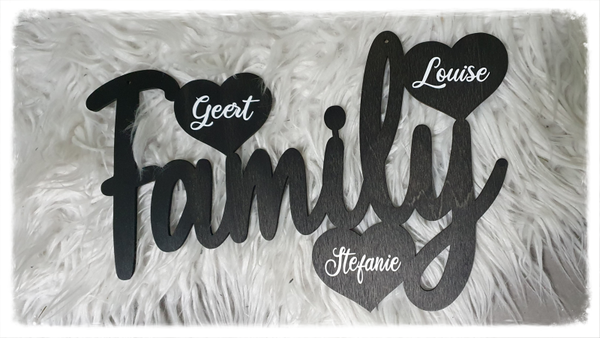 Houten houder 'Family'