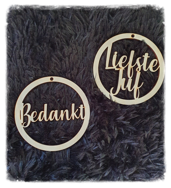 Ronde hanger met liefste juf/bedankt/...
