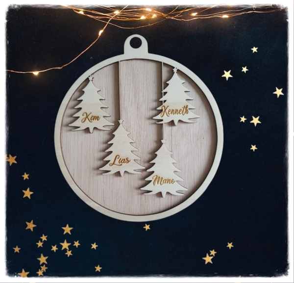 Kersthanger Kerstbomen Familie, verschillende formaten