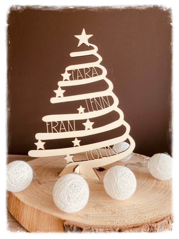 Spiraalkerstboom met namen