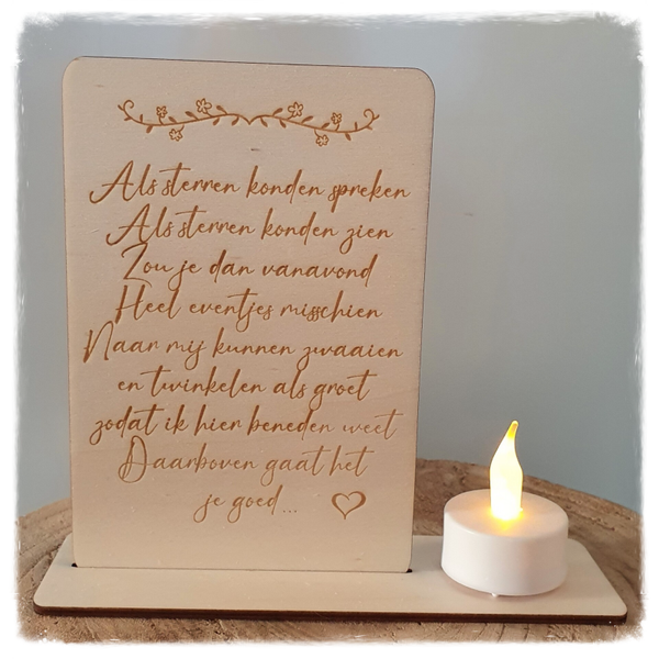 Herdenkingsplaatje - sterren