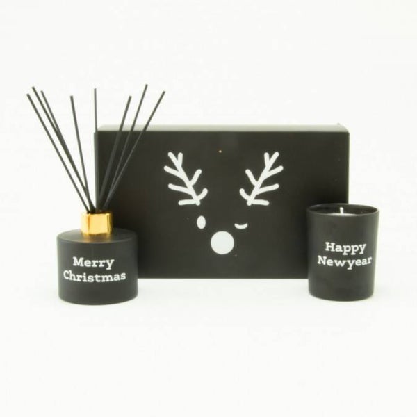 Luxegiftbox Geurkaars & Diffuser Gevuld - Wit of zwart