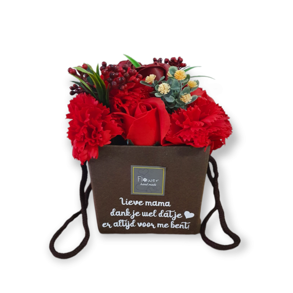 Zeep Bloemen Boeket - Rode Roos & Anjer