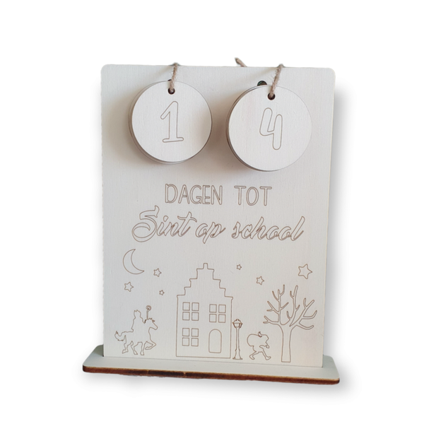 Houten aftelkalender Sint