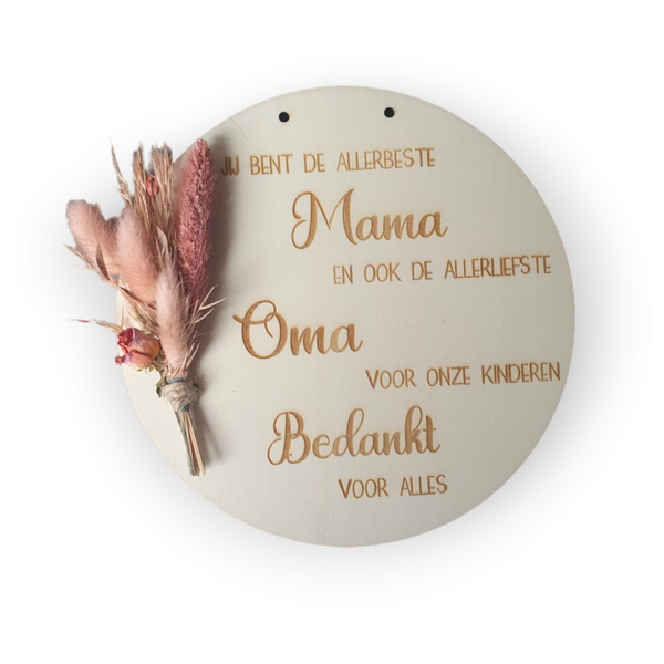 Cirkel met tekst - Mama/Oma