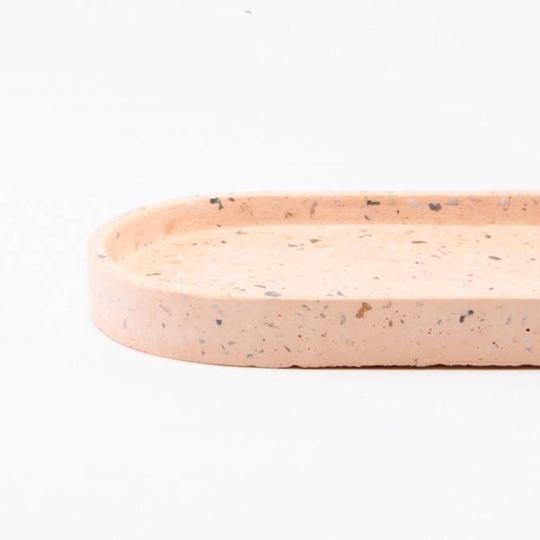 Terrazzo dienblad - smal - blush