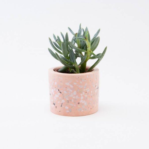 Terrazzo bloempot - blush