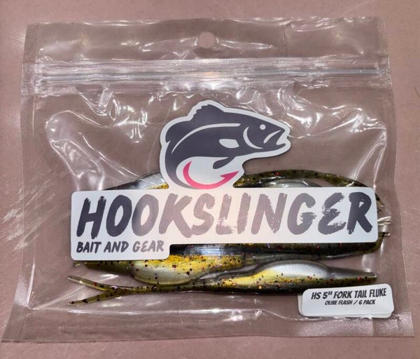 Hs 5'' fork tail fluke-olive flash