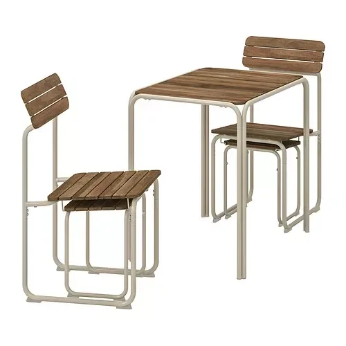 Mesa con 2 sillas y 2 taburetes
