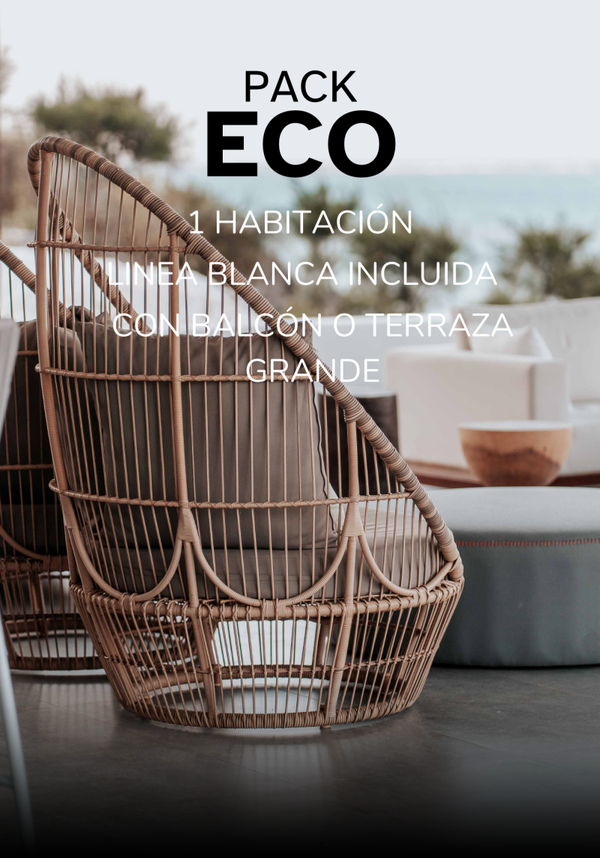 PACK ECO - 1 habitación - Mobiliario Balcón o terraza - CON LINEA BLANCA INCLUIDA
