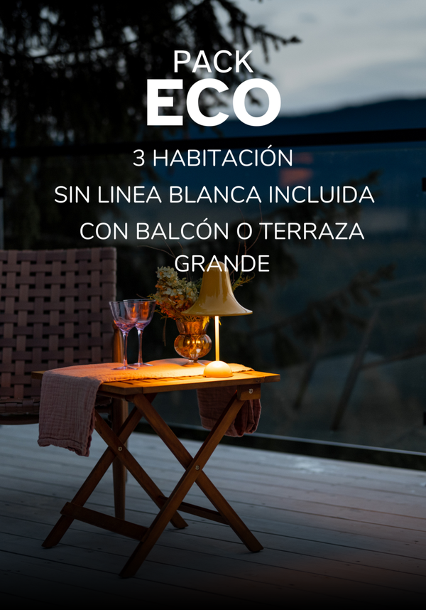 PACK ECO - 3 habitaciones - Mobiliario Balcón o terraza - SIN LINEA BLANCA INCLUIDA