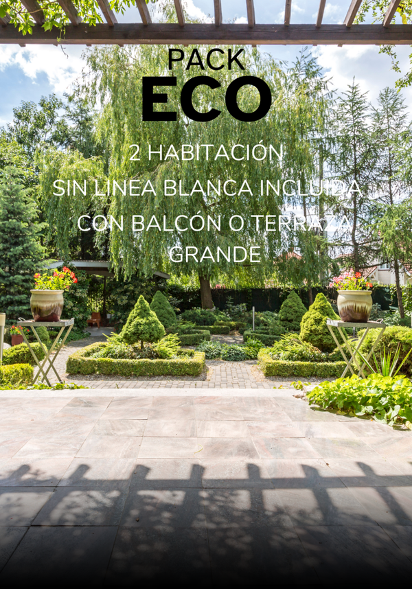 PACK ECO - 2 habitaciones - Mobiliario Balcón o terraza - SIN LINEA BLANCA INCLUIDA